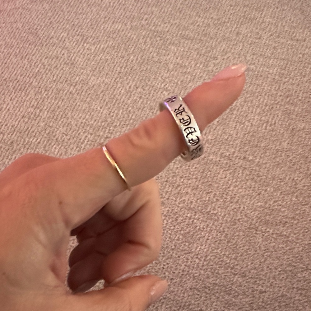 Chrome Hearts Silver Band with Black Detailing
